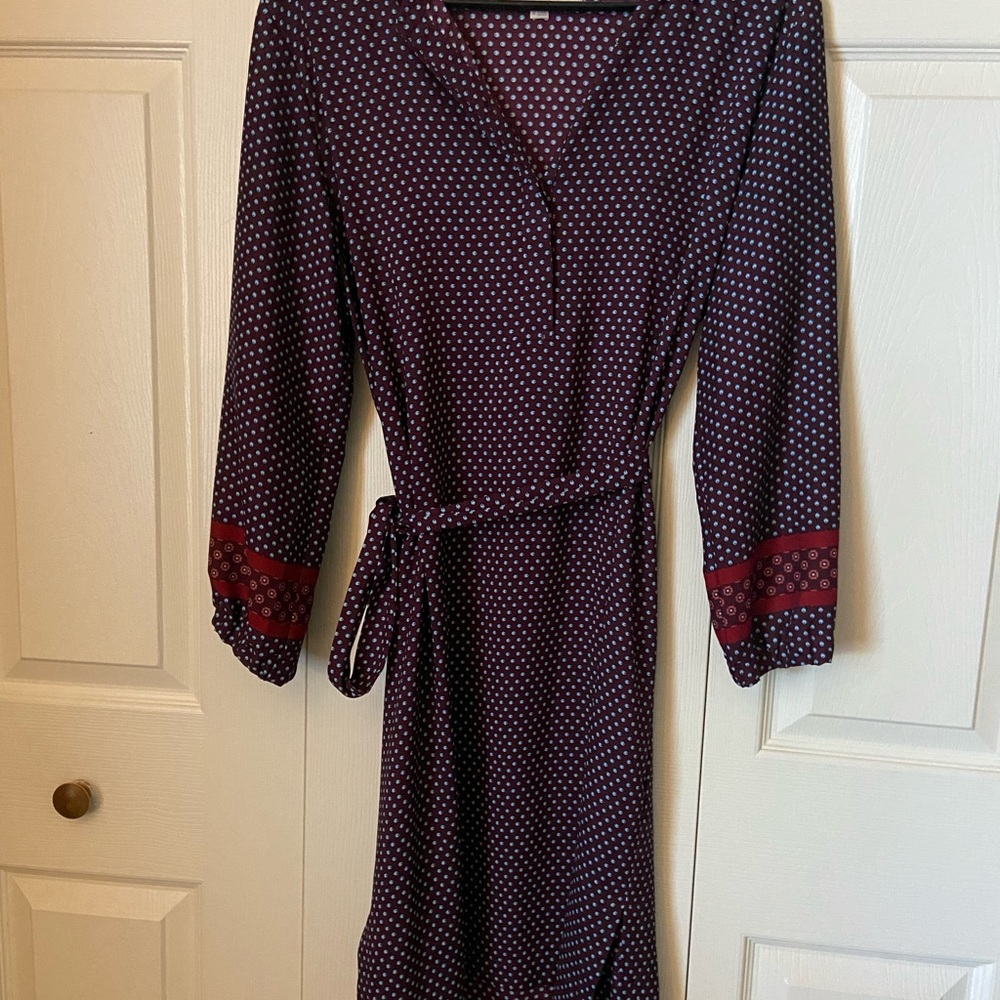 Elegant Purple Polka Dot Dress